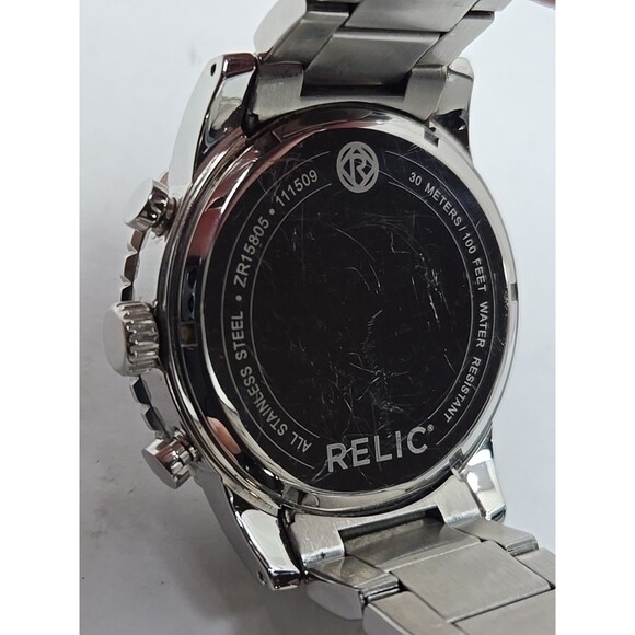 Relic Jordan ZR15805 Blue Dial Stainless Steel Multifunction Watch New Battery - Picture 11 of 11